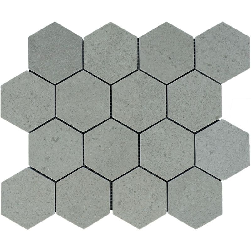 Spanish Grey Marble 3x3 Hexagon Polished Mosaic Tile