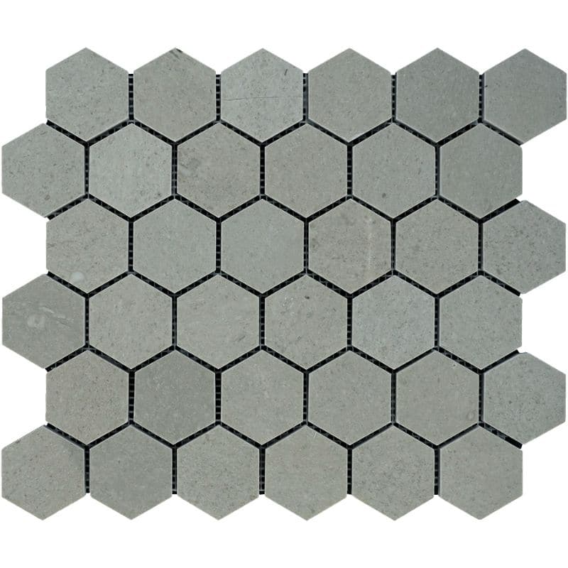 Spanish Grey Marble 2x2 Hexagon Polished Mosaic Tile