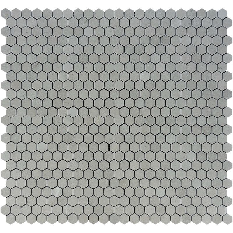Spanish Grey Marble 1x1 Hexagon Polished Mosaic Tile