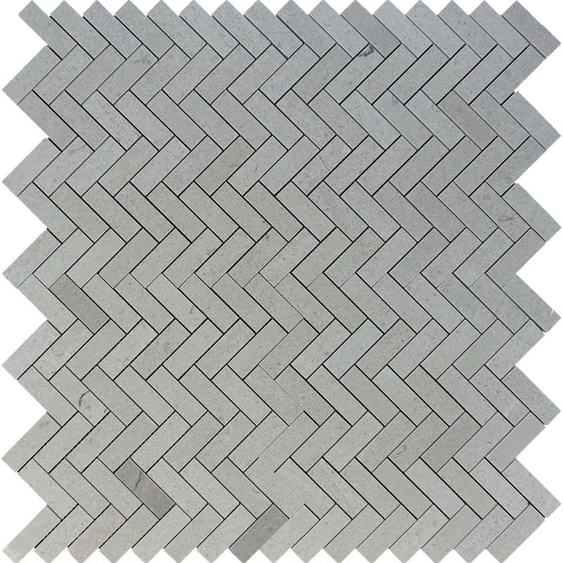 Spanish Grey Marble 1x3 Herringbone Polished Mosaic Tile