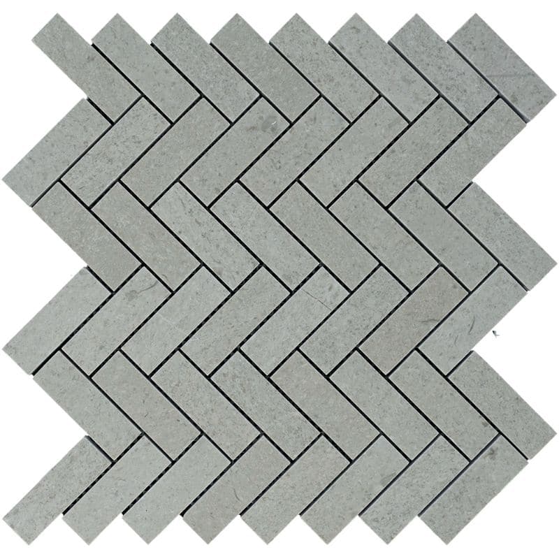 Spanish Grey Marble 1x3 Herringbone Polished Mosaic Tile