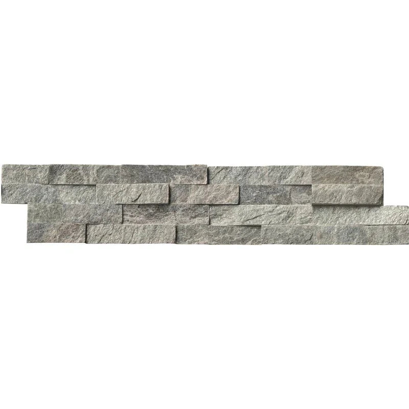 Sage Green Quartzite 6x24 Split Face Stacked Stone Ledger Panel