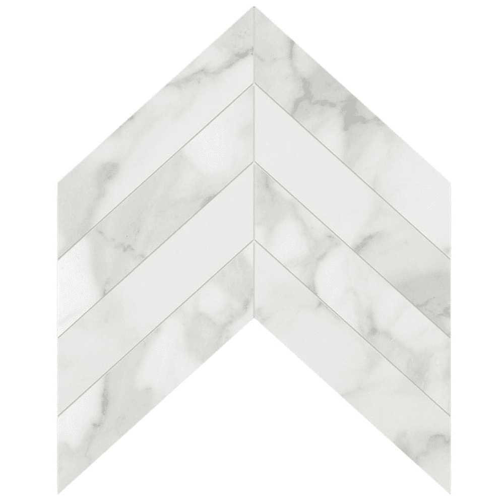 2x8 Calacatta Gold ( LARGE ) Chevron Marble Mosaic Tile