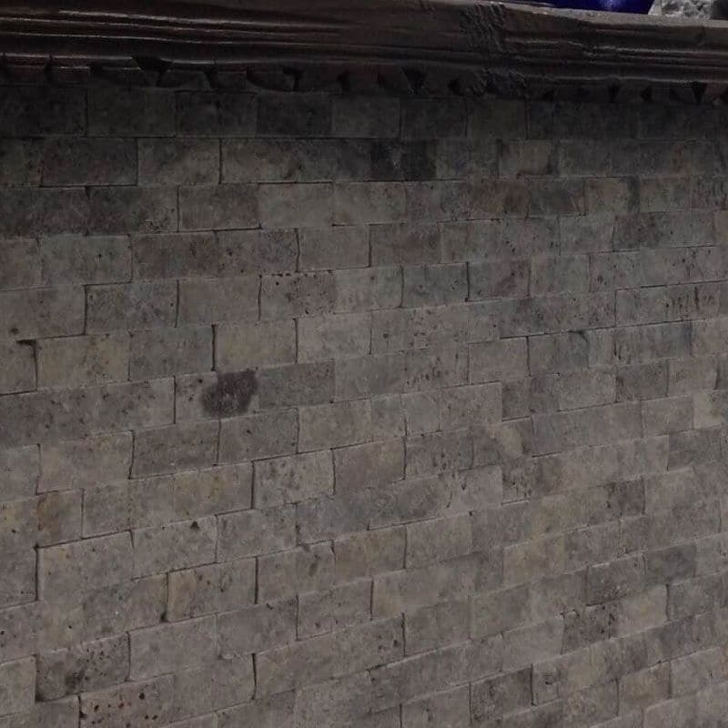 Silver Travertine 2x4 Split Face Mosaic Tile