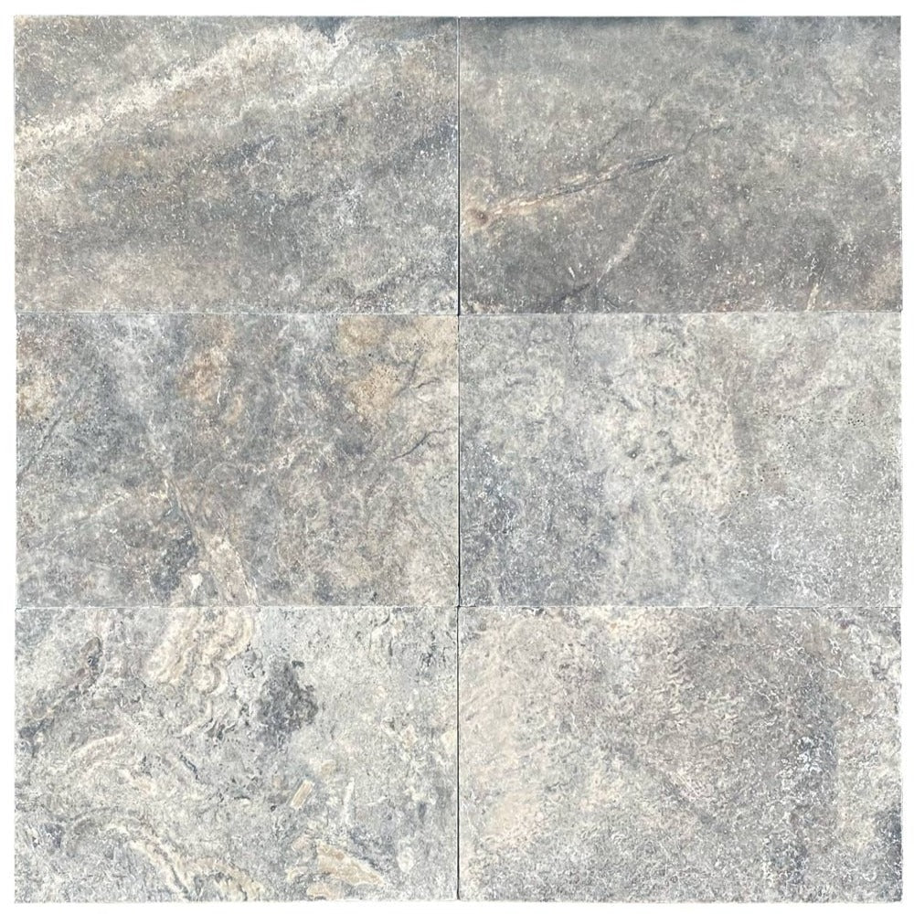 Silver Travertine 3 cm 16x24 Tumbled Paver