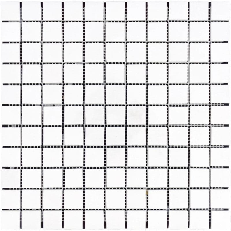 Thassos White Marble 1x1 Polished Mosaic Tile