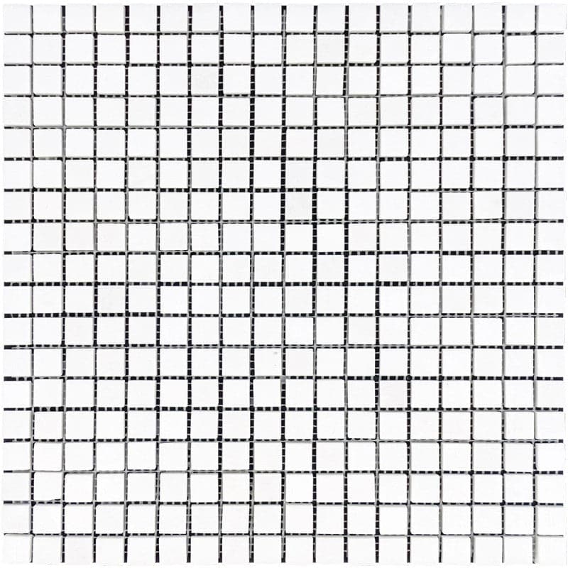 Thassos White Marble 1x1 Polished Mosaic Tile