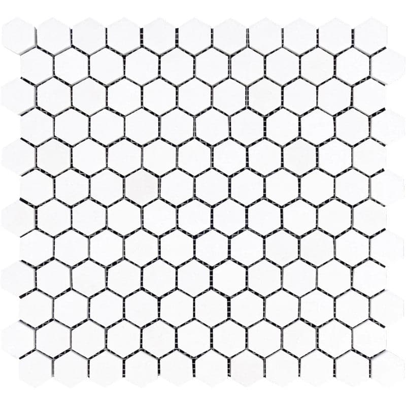 Thassos White Marble 1x1 Hexagon Polished Mosaic Tile
