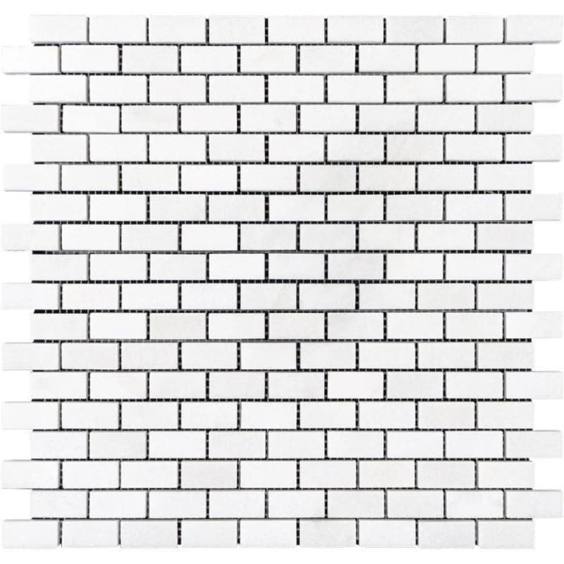 Thassos White Marble 1x2 Polished Mosaic Tile