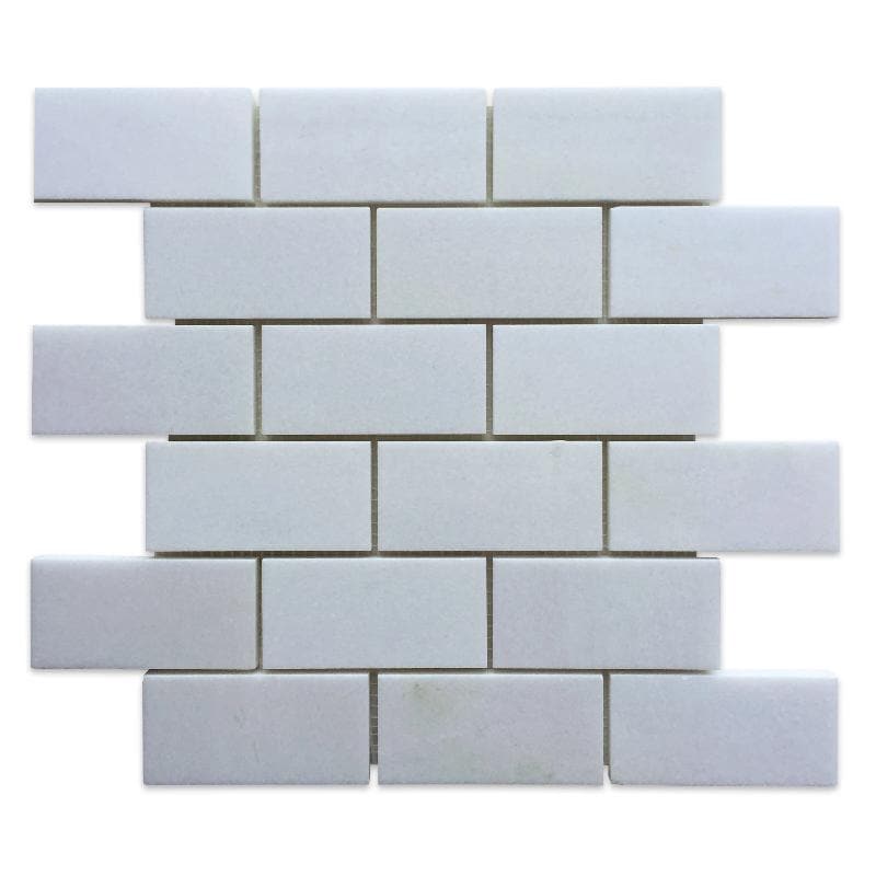 Thassos White Marble 2x4 Polished Mosaic Tile