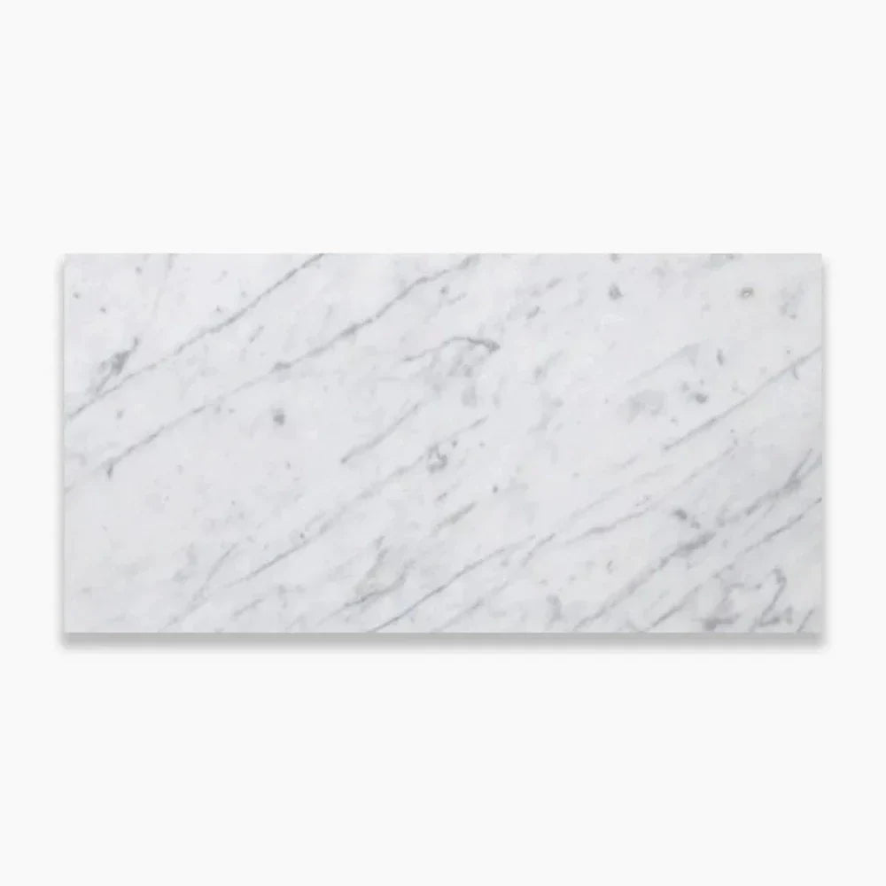 White Carrara Marble 18x36 Honed Tile