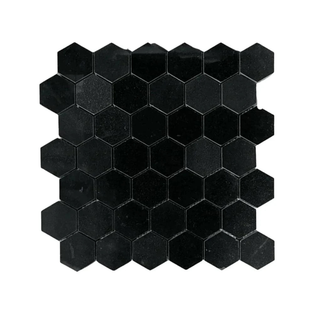 Absolute Black Granite 2x2 Hexagon Polished Mosaic Tile