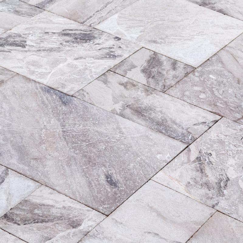 Atlantic Gray Marble 3 cm Paver Versailles Pattern