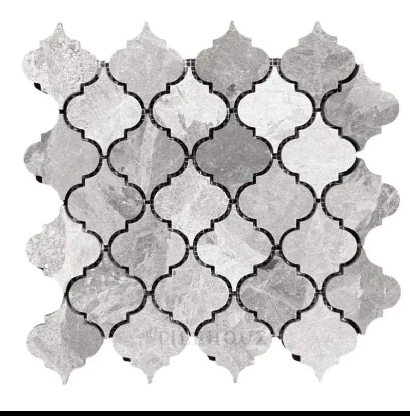 Atlantic Gray Marble Lantern Mosaic (3") Honed Marble Mosaic Tile
