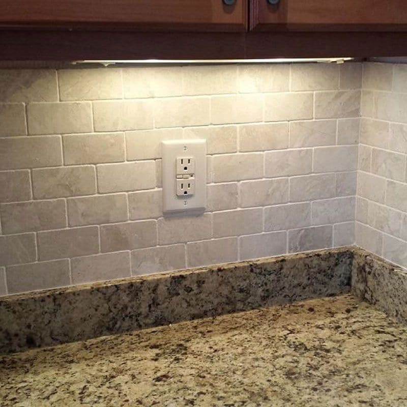 Botticino Beige Marble 2x4 Tumbled Mosaic Tile