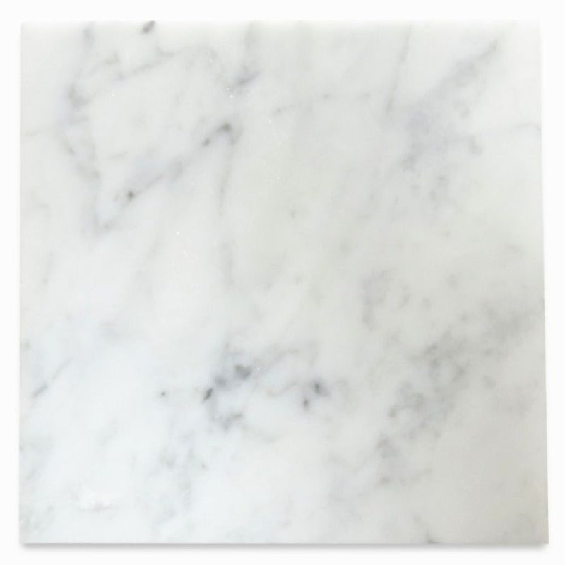 White Carrara Marble 6x6 Polished Tile (Clearance)