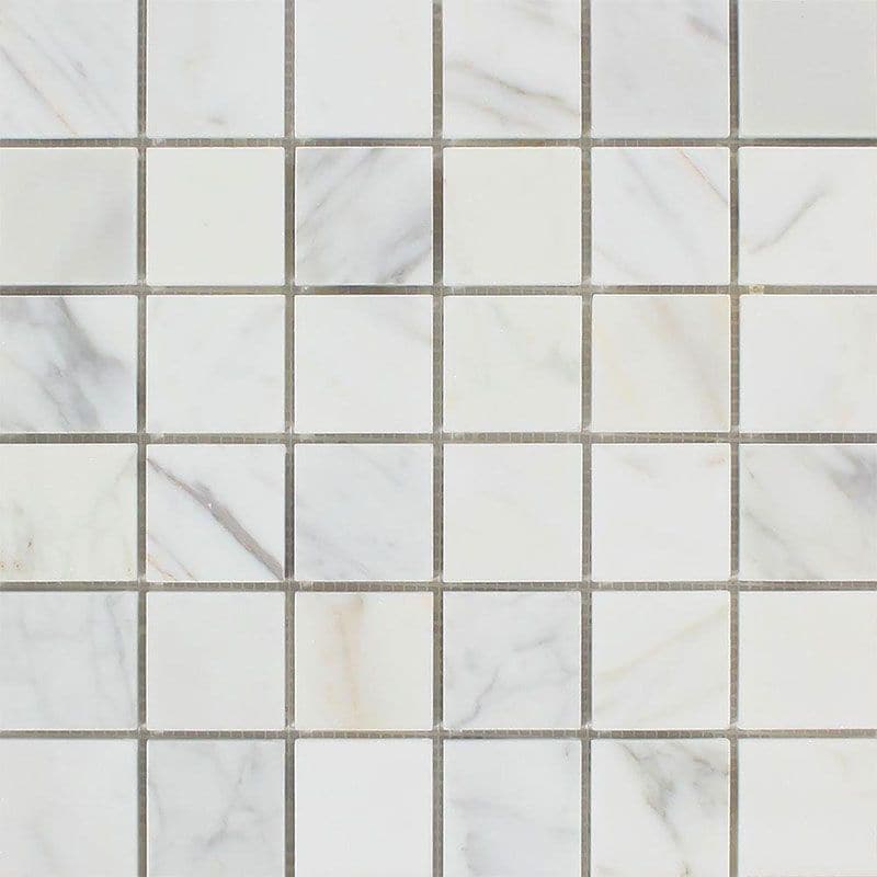Calacatta Gold Marble 2x2 Polished Mosaic Tile