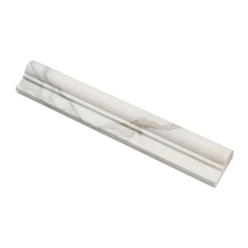 Calacatta Gold Marble 2x12 1 Step Chairrail Honed Liner