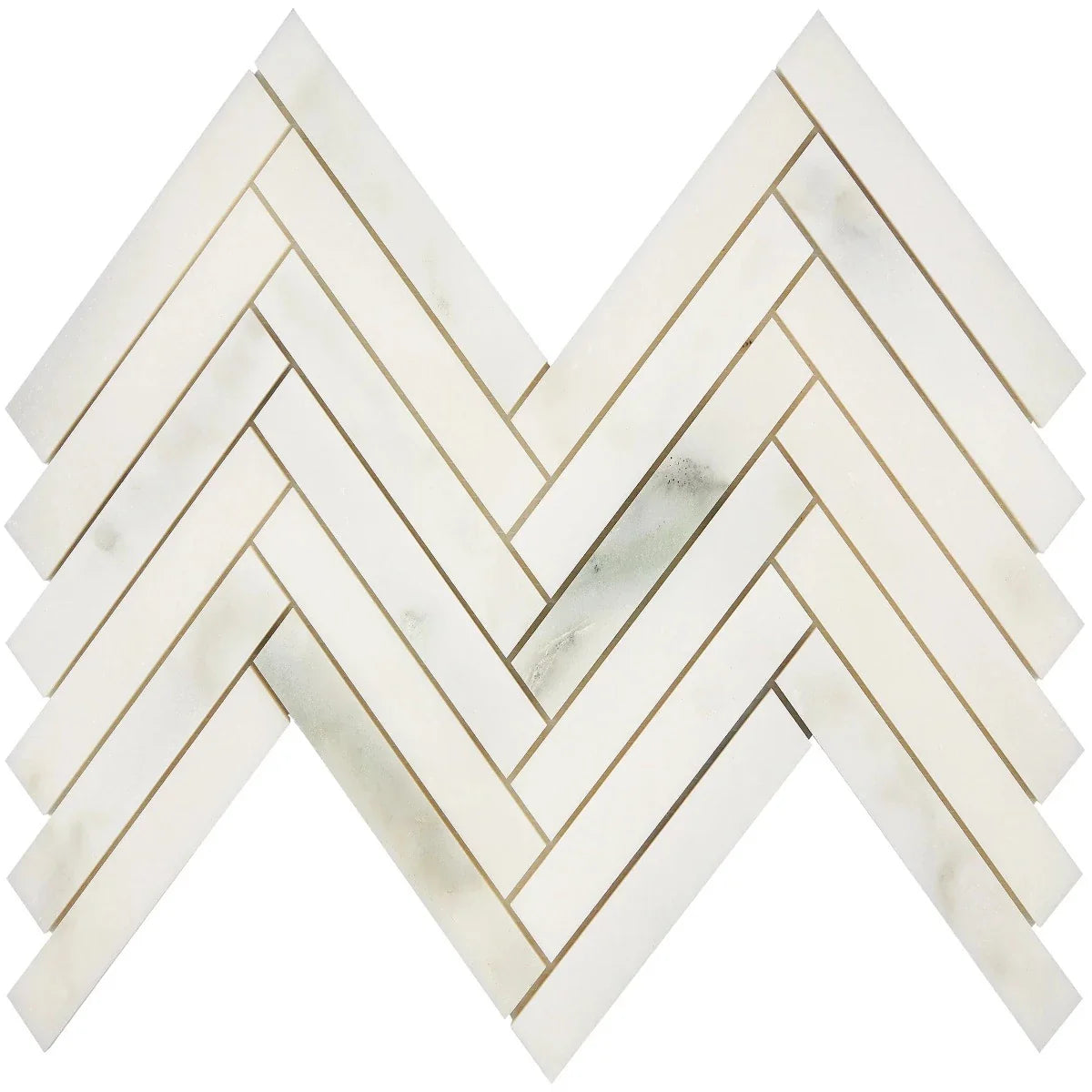Calacatta Oliva Marble 1x6 Herringbone Honed Mosaic Tile