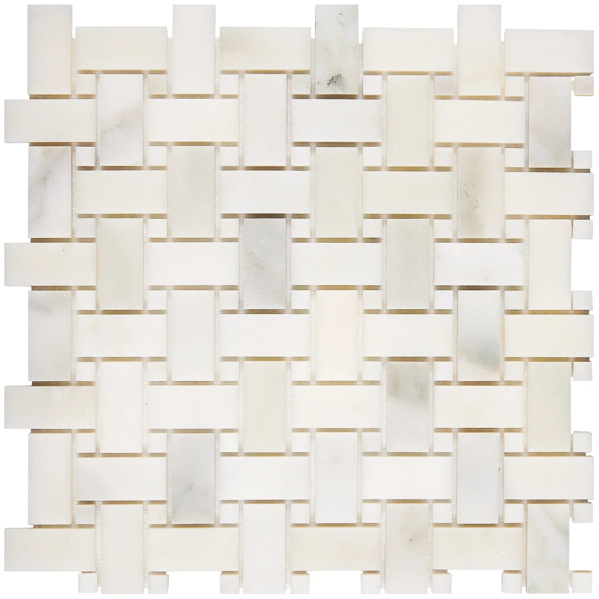 Calacatta Oliva Marble Basketweave Polished Mosaic Tile