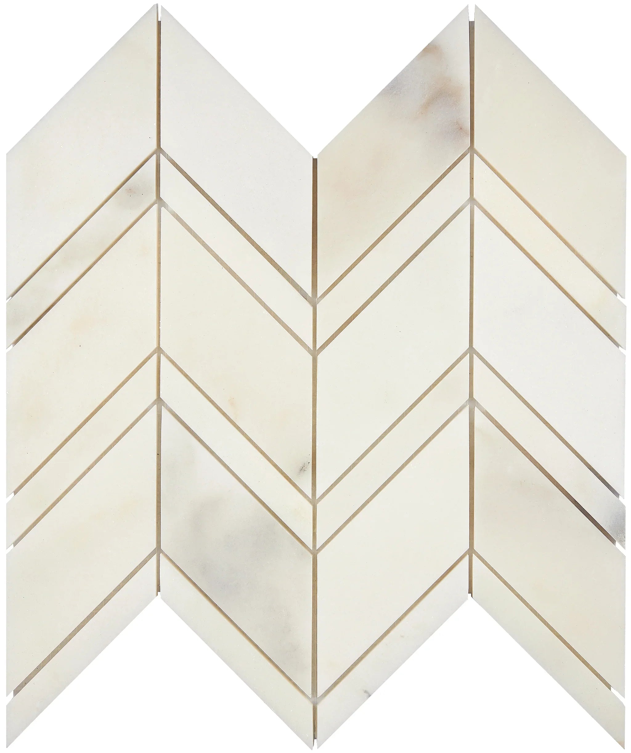 Calacatta Oliva Marble Chevron Polished Mosaic Tile