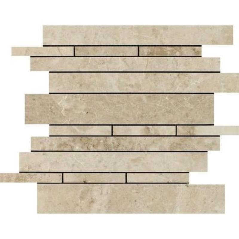 Cappuccino Marble Random Insert Polished Mosaic Tile