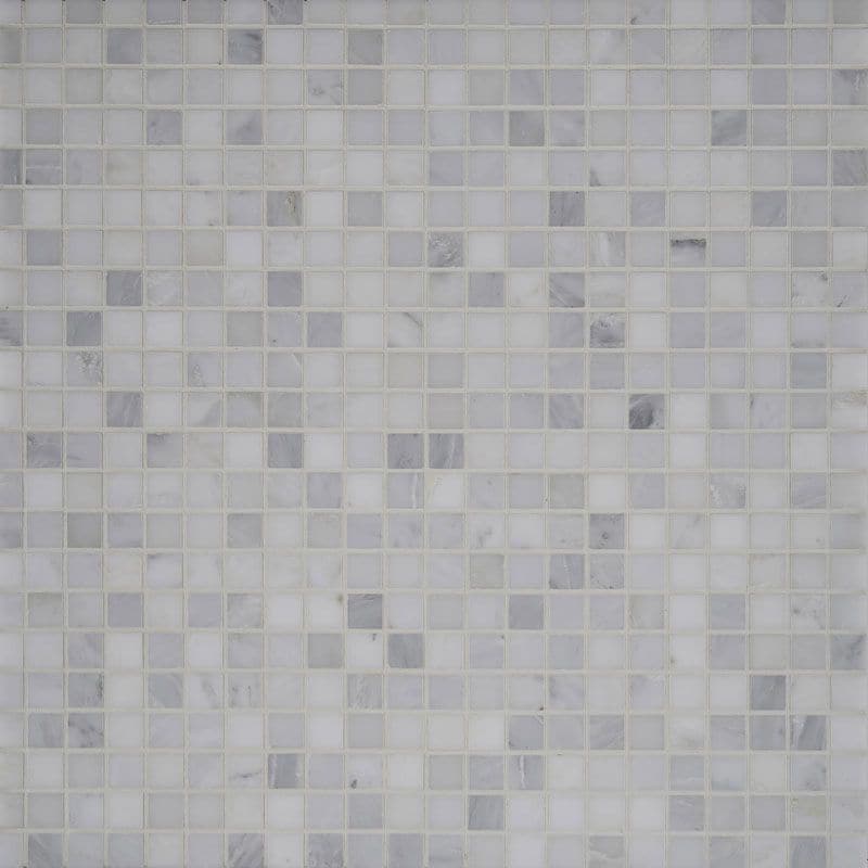 White Carrara Marble 1x1 Polished Mosaic Tile