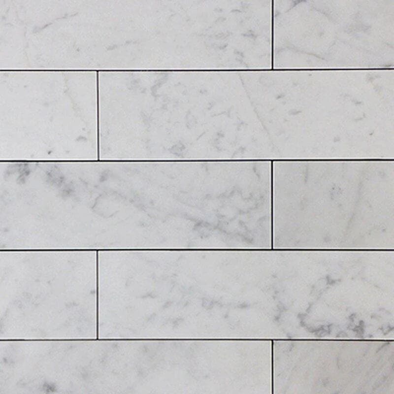 White Carrara Marble 3x12 Polished Tile