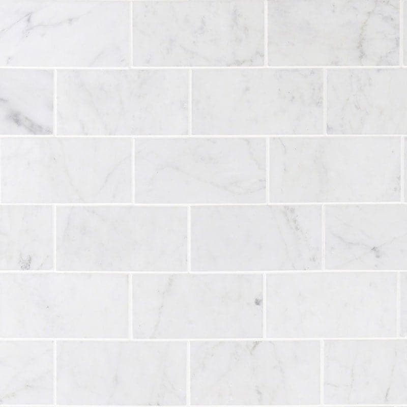 White Carrara Marble 3x6 Polished Tile