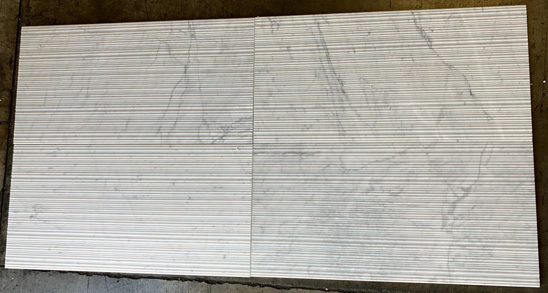 White Carrara Marble 12x24 Bamboo Textured Tile