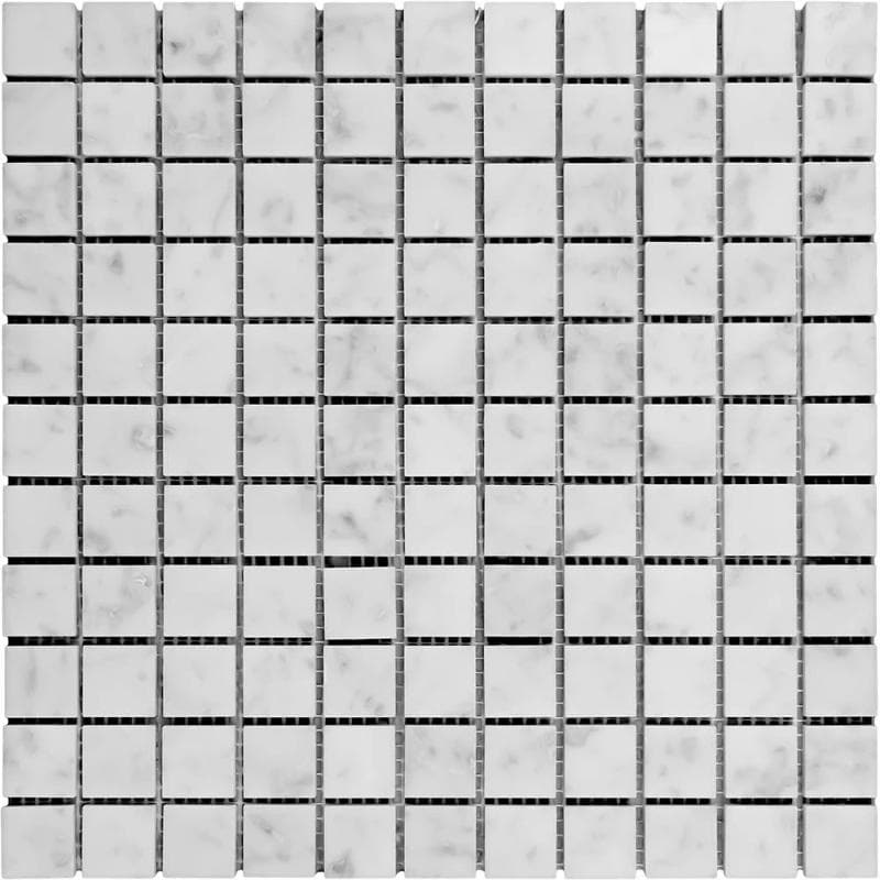 White Carrara Marble 1x1 Polished Mosaic Tile