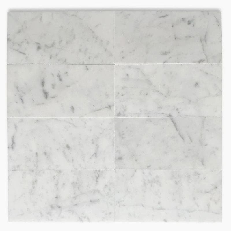 White Carrara Marble 4x8 Polished Tile