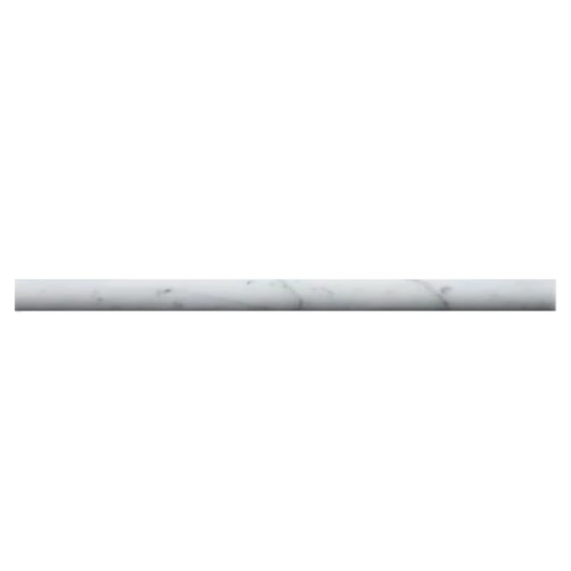 White Carrara Marble 3/4x12 Honed Pencil Liner