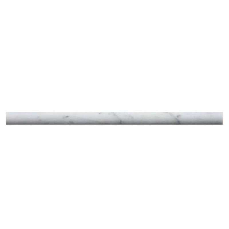 White Carrara Marble 3/4x12 Polished Pencil Liner