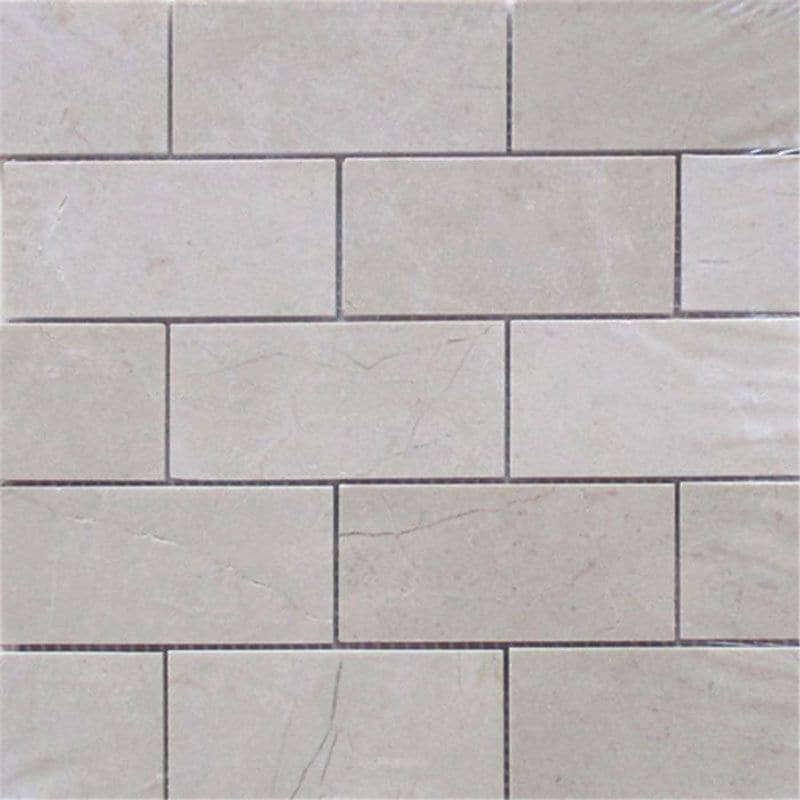 Crema Marfil Marble 2x4 Polished Mosaic Tile