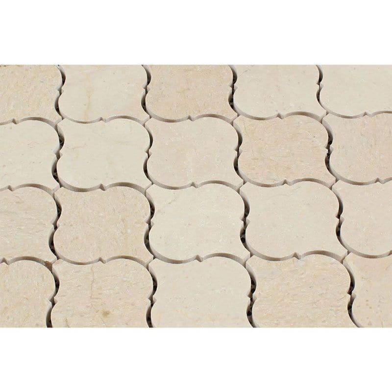 Crema Marfil Marble Polished Lantern Design Mosaic Tile