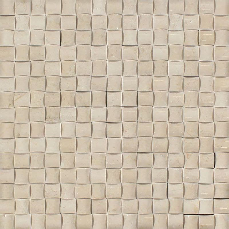 Crema Marfil Marble 3D Pillow Polished Mosaic Tile