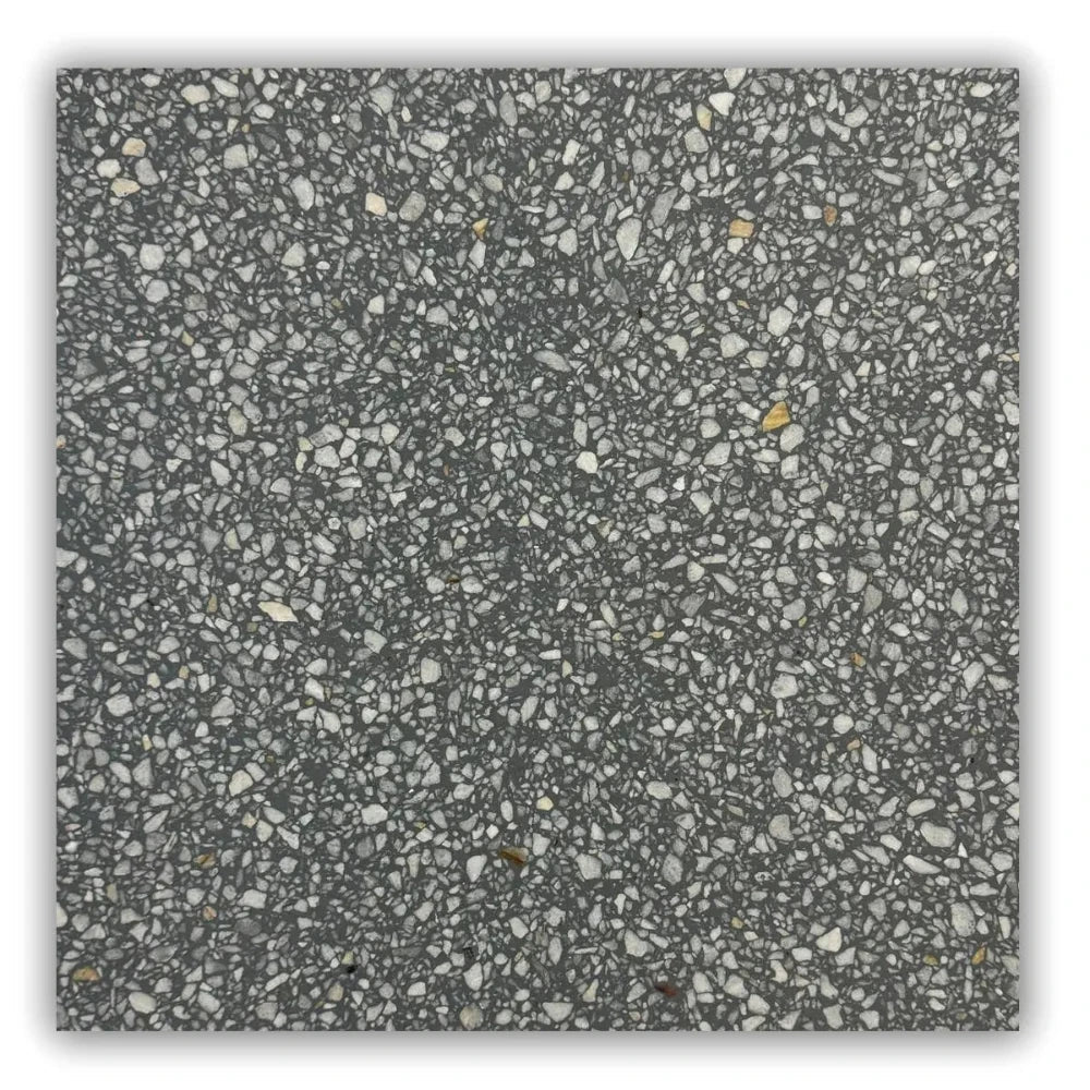 Dark Grey 24x24 Polished Terrazzo Tile
