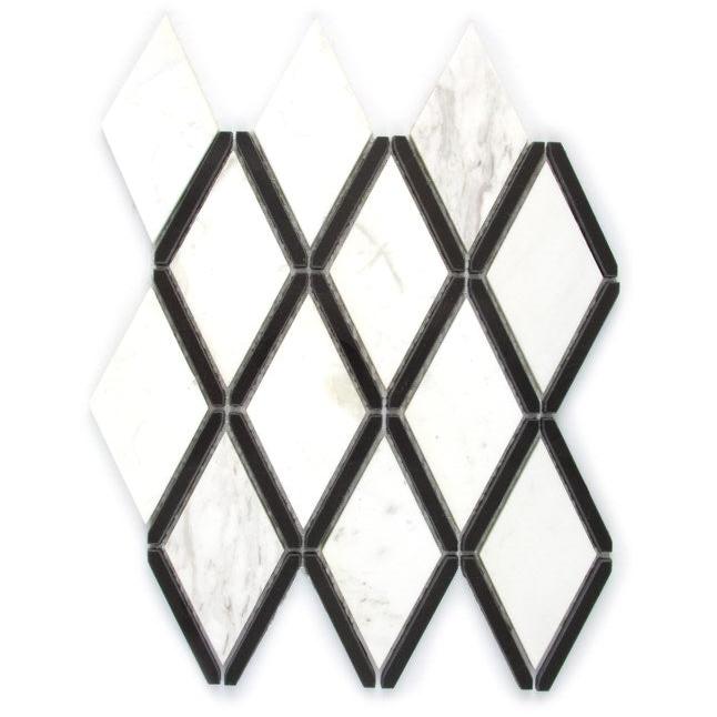 Calacatta Gold Marble with Black Diamond (CLOSEOUT) Polished Mosaic Tile