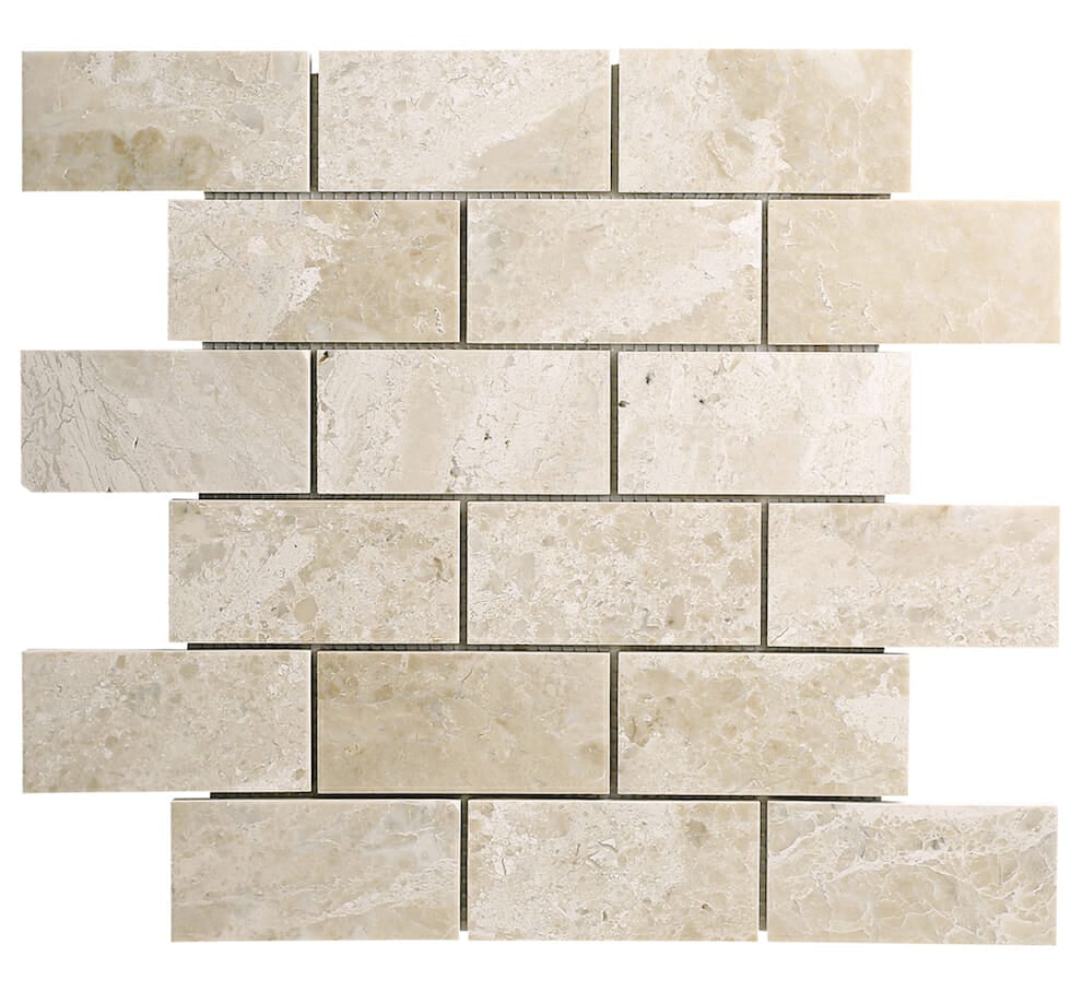 2x4 Royal Beige Polished Marble Brick Mosaic