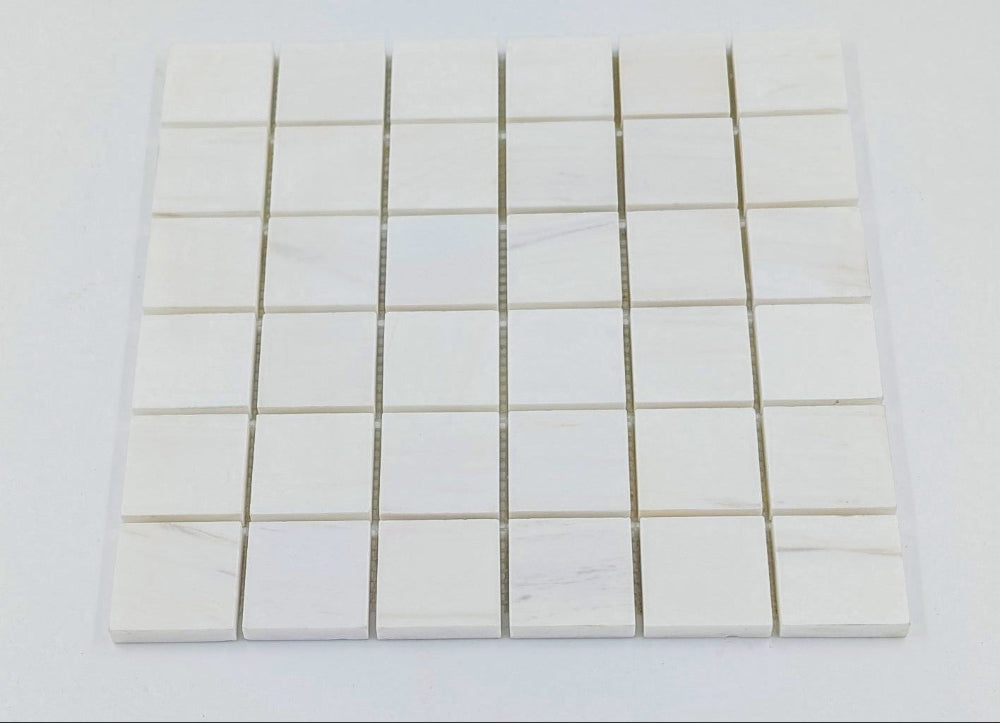 Bianco Dolomite 2x2 Polished Marble Mosaic Tile (Clearance)