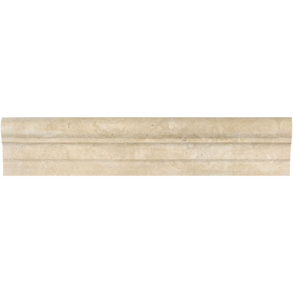 2 1/2 x 12 Honed Durango Travertine Double-Step Chair Rail Trim