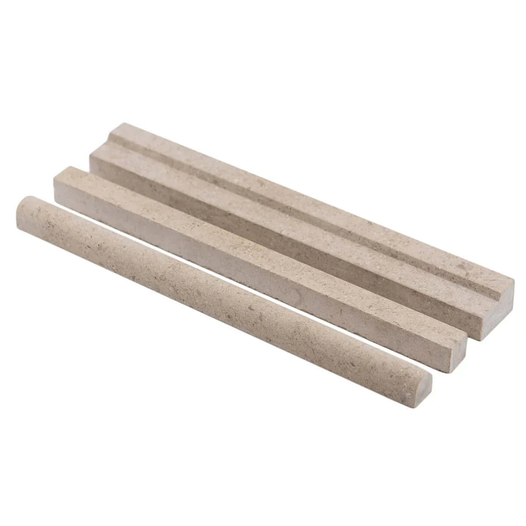Gascoigne Beige Limestone 1/2x12 Honed Pencil Liner (Clearance)