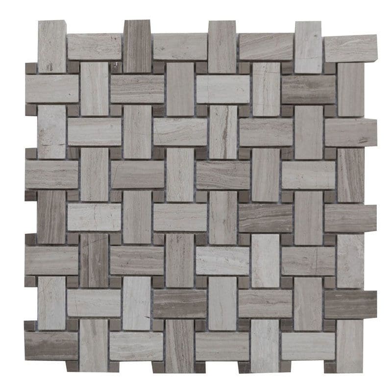 Haisa Light Marble Basketweave Honed Mosaic Tile