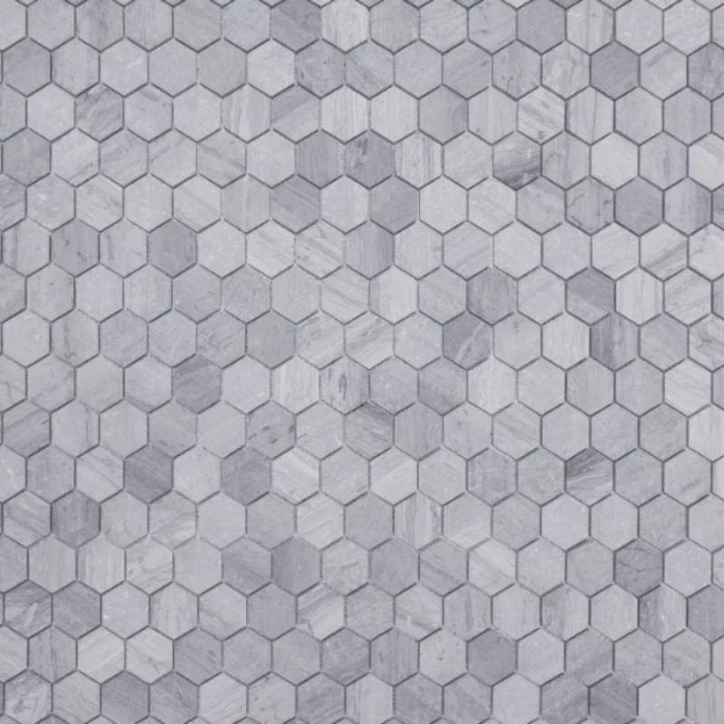 Haisa Blue Marble 2x2 Hexagon Honed Mosaic Tile