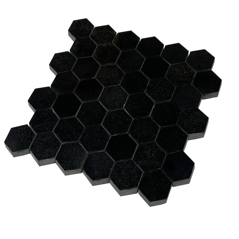 Absolute Black Granite 2x2 Hexagon Polished Mosaic Tile