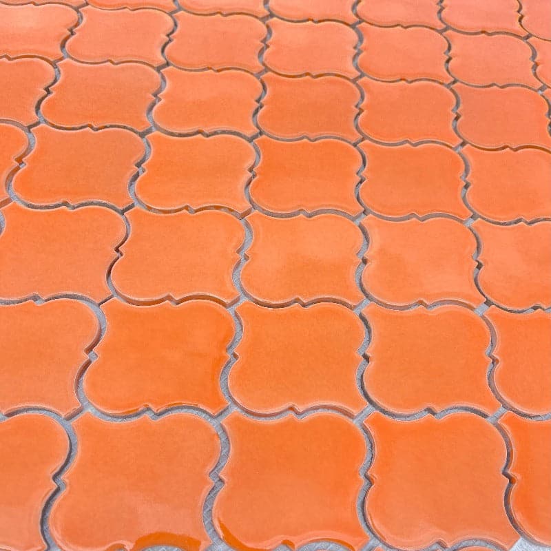 Orange Lantern (Arabesque) 10.51x11.61 3" Porcelain Mosaic Tile