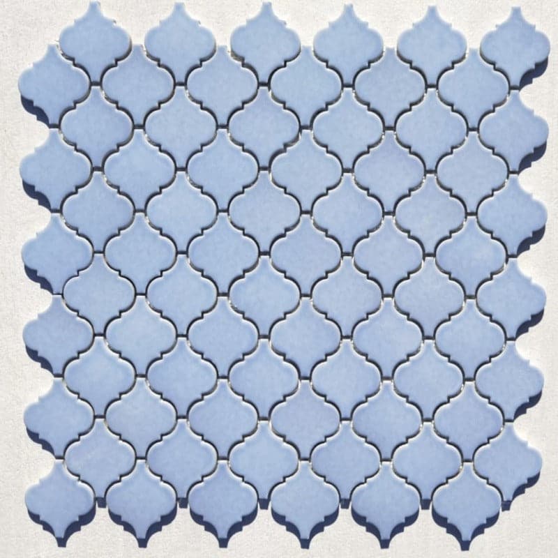 Light Blue Lantern (Arabesque) 10.51x11.61 3" Porcelain Mosaic Tile