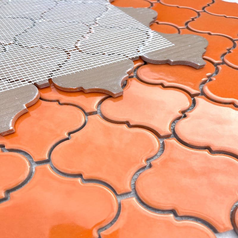 Orange Lantern (Arabesque) 10.51x11.61 3" Porcelain Mosaic Tile