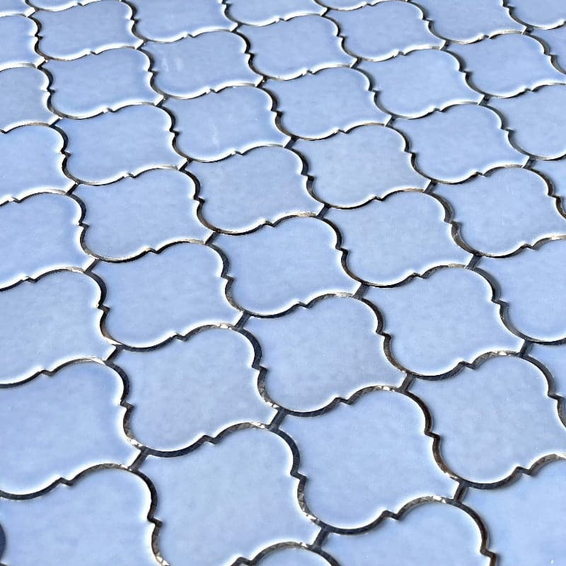 Light Blue Lantern (Arabesque) 10.51x11.61 3" Porcelain Mosaic Tile